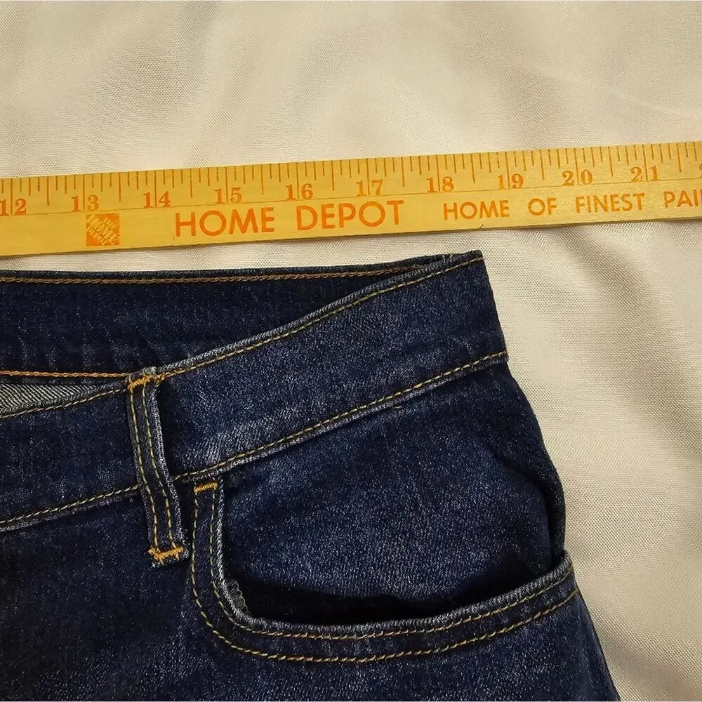 Old Navy WOW Mid Rise Boyfriend Jeans 14 Cuffed Dark Wash Casual Denim Pants